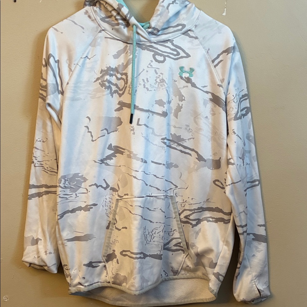 Under Armour White & Light Gray Camo Pullover Hoodie